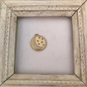 Celestial Gold-Tone Moon and Stars Charm